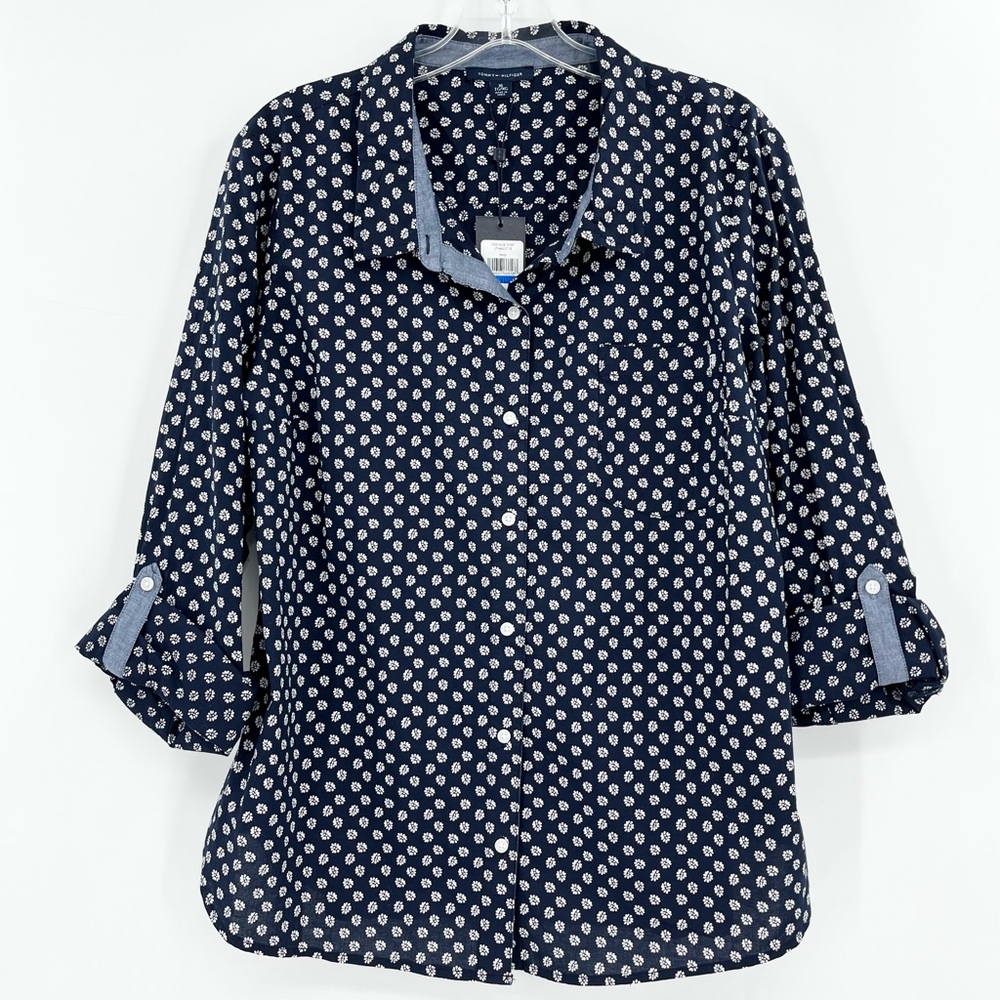 NWT Tommy Hilfiger Cotton Floral Heritage Button Down Shirt XL